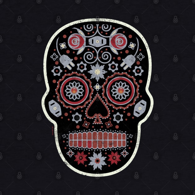 Terciopelo Rojo Skull Socket Mexican Sugar Skull by DanielLiamGill